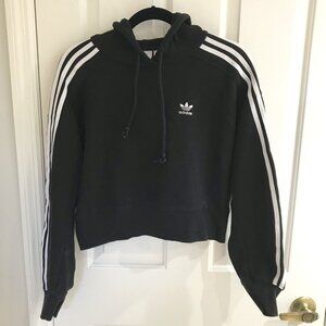 Adidas 3-Stripes Short Hoodie XS Flawless